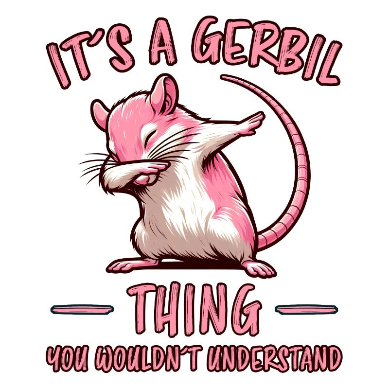 Dabbing Gerbil Saying Racing Rat Gerbil Gift
