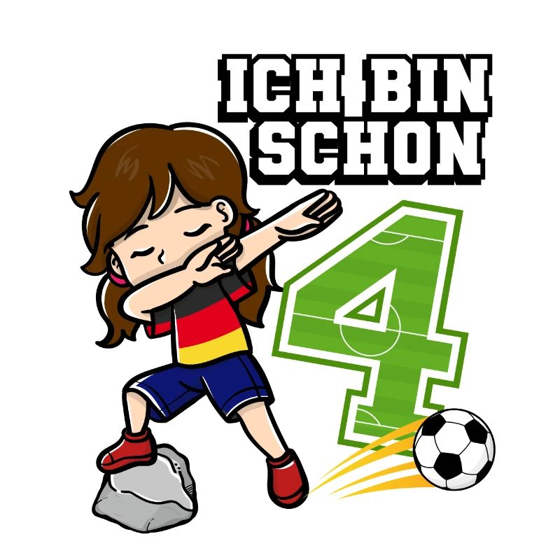Fußball Mädchen Ich bin schon 4 Geburtstag