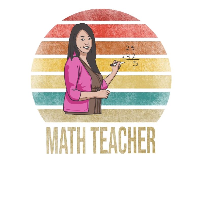 Math Teacher Mathematics School Retro Sunset
