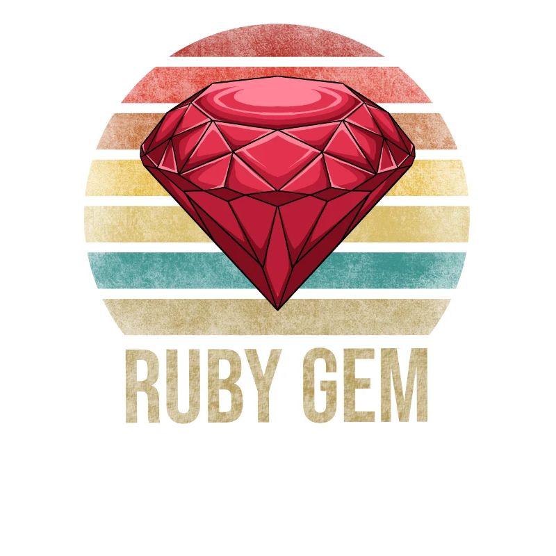 Ruby Gemstone Retro Coucher de soleil