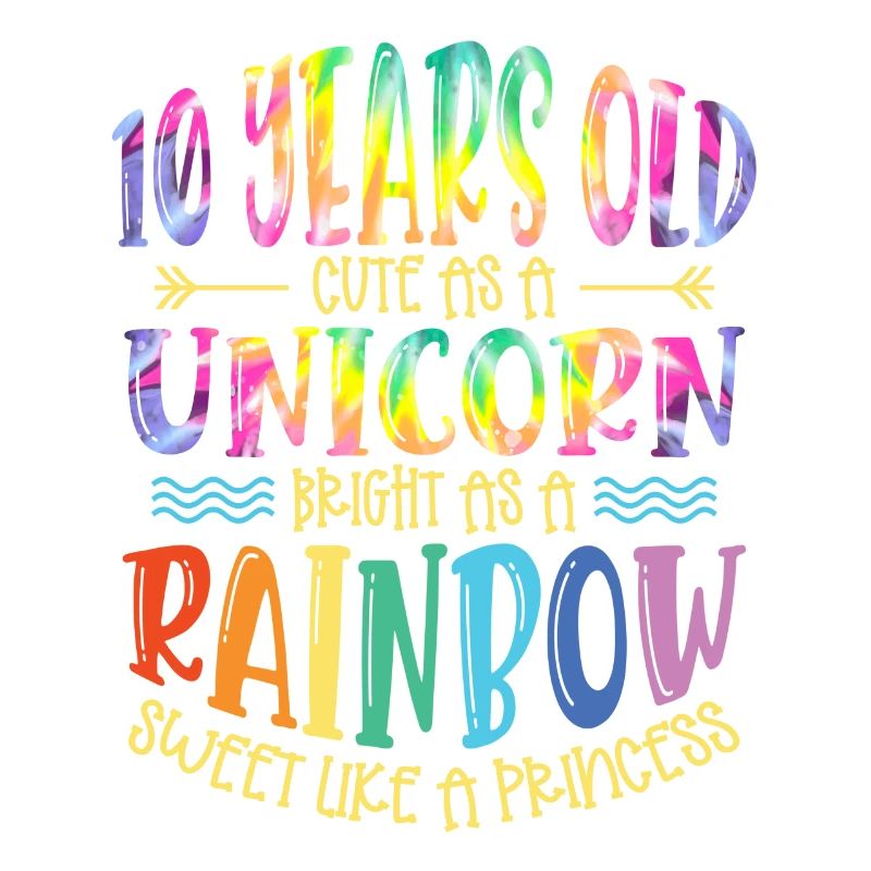 10 ans Mignon comme une licorne Brillant Comme