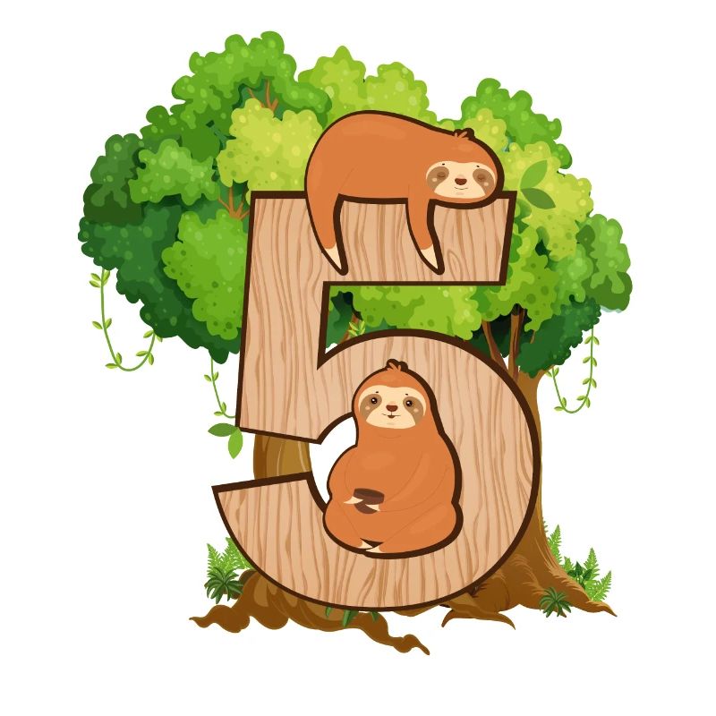 5. Geburtstag | Sloth Geburtstag | Sloth Themed