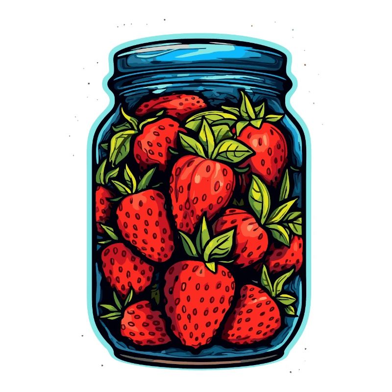 Glasgefäß mit Erdbeeren