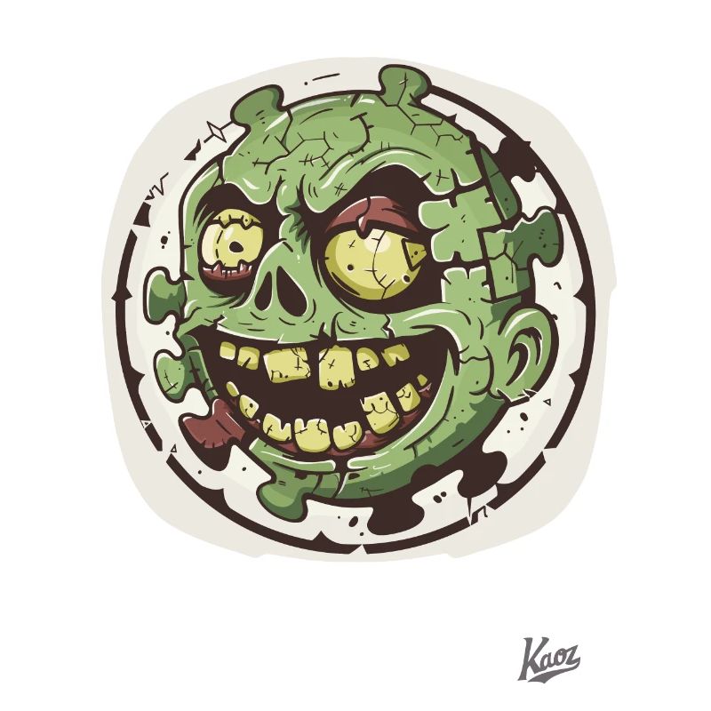 Dämlich Lustiger Zombie-Puzzle-Kopf