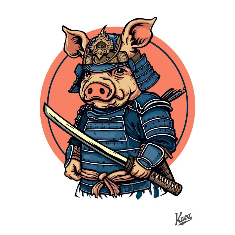 Japanisches Shogun-Samurai-Schwein