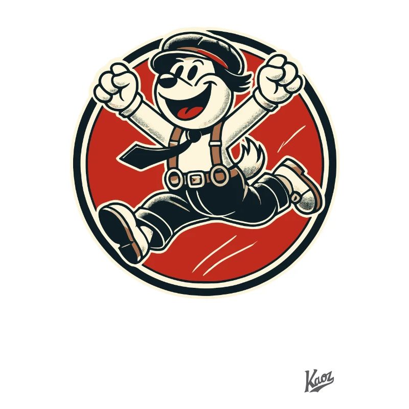 Fröhlicher Retro-Hunde-Junge