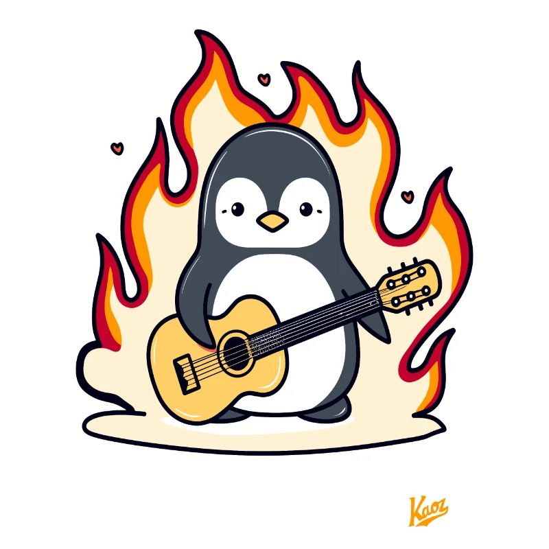 Musik-Gitarre-Pinguin