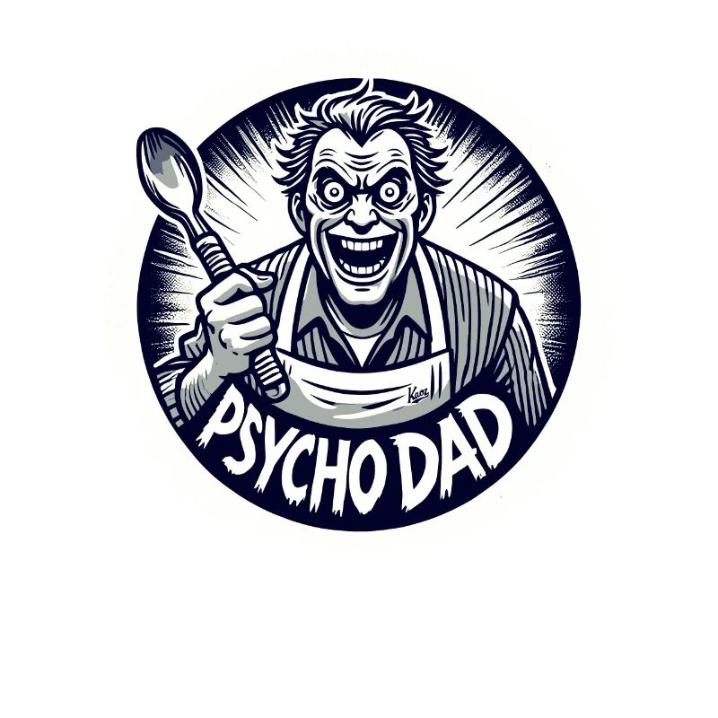 Psycho-Papa mit Kochlöffel