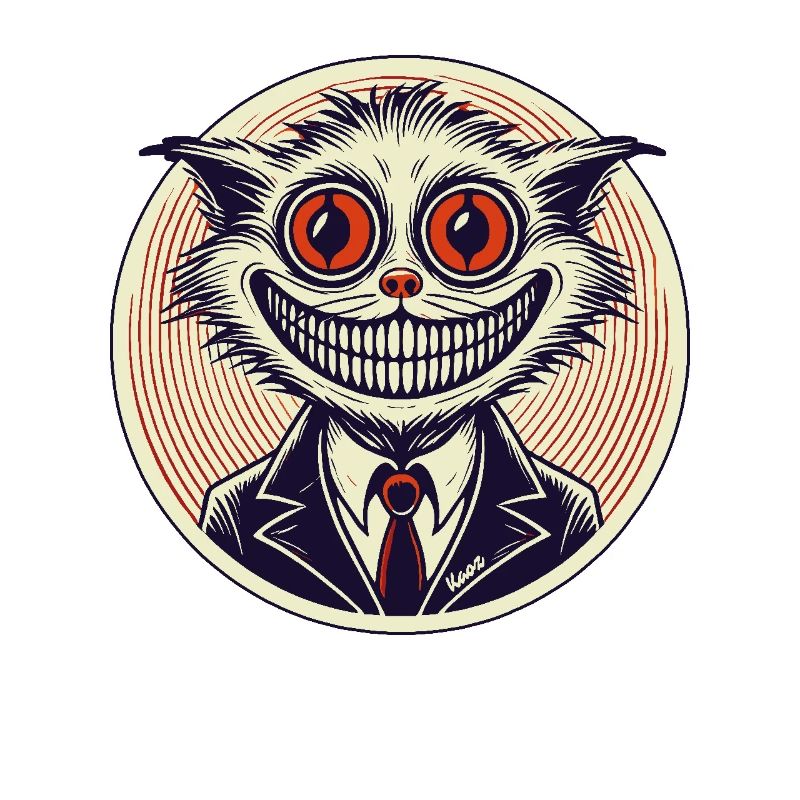 Horror-Grinsen-Katze