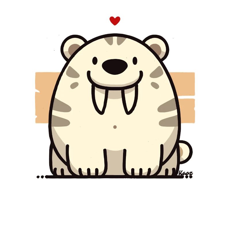 Knuddel-Säbelzahn-Tiger mit Herz