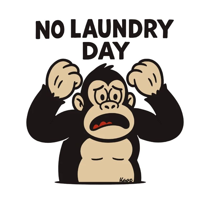 Monkey throwing a tantrum at laundry day failure
