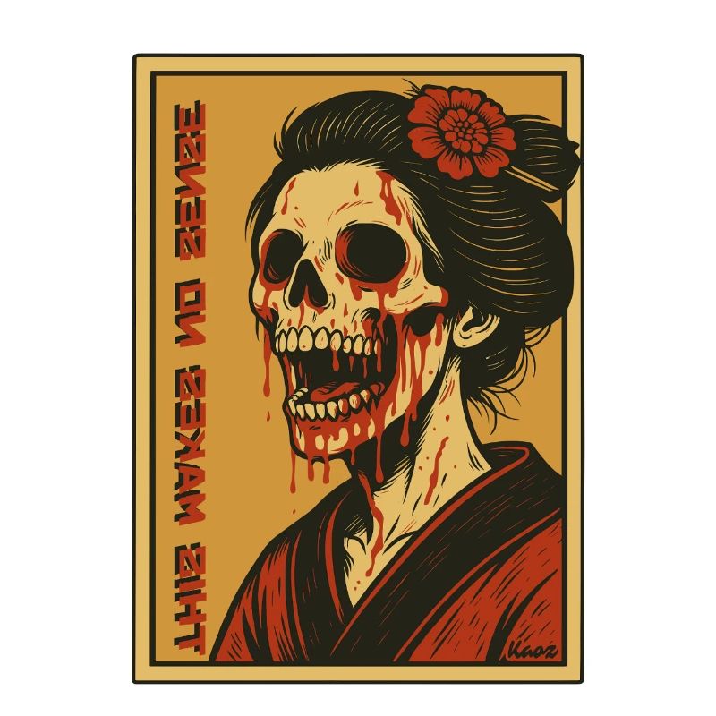 That doesn't make sense: Skeleton Geisha with kimono