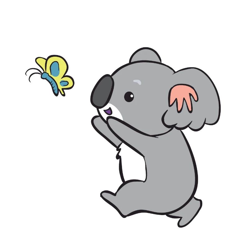 Koala - attrape le papillon