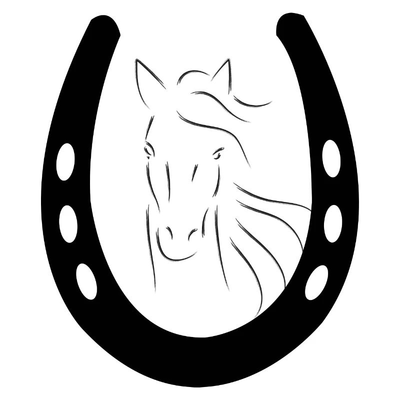Pferd mit Hufeisen