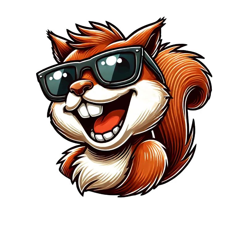 Cool squirrel with sunglasses laughing