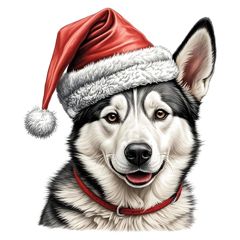 Weihnachts-Husky-Hund