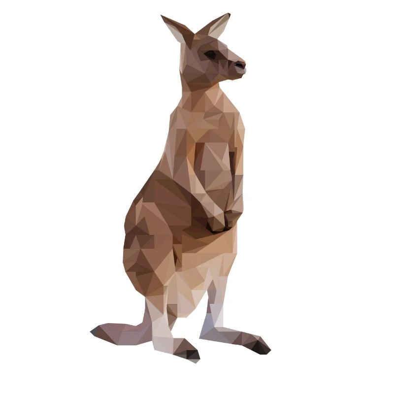 Kangaroo Low Poly Geometric Graphic