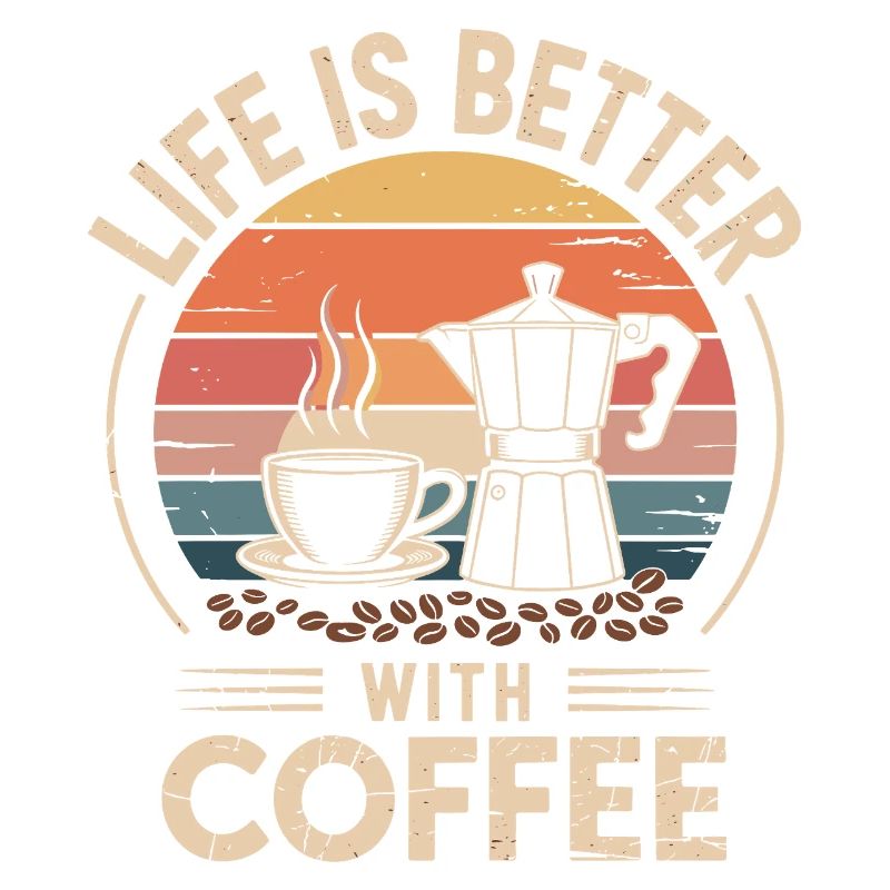 Lebensfreude mit Kaffee Illustration