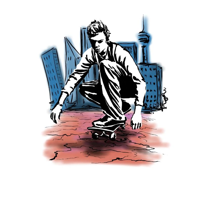 Skater im Stadtrand