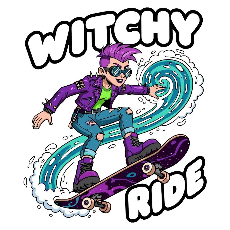 Witchy Ride Skateboard-Animation