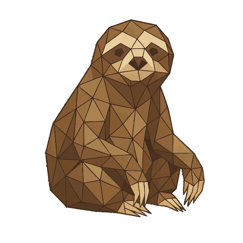 Geometrisches Faultier Low-Poly