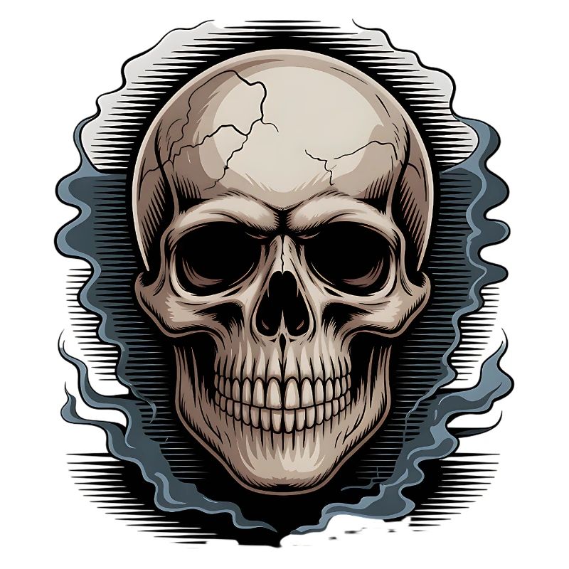 Schädel in Rauchaura