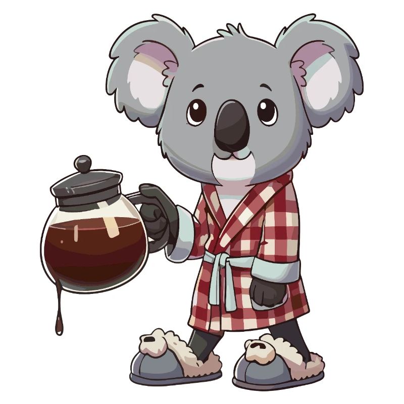 Lustiger Koala-Kaffeeliebhaber – gemütlicher Bademantel