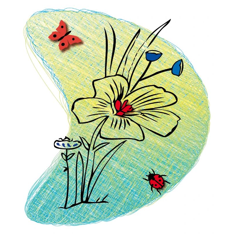 Blume mit Schmetterling