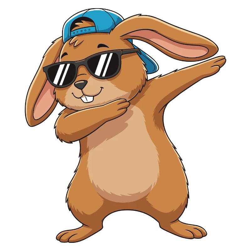 Cool Dabbing Rabbit Sonnenbrillen-Cartoon-Kunst