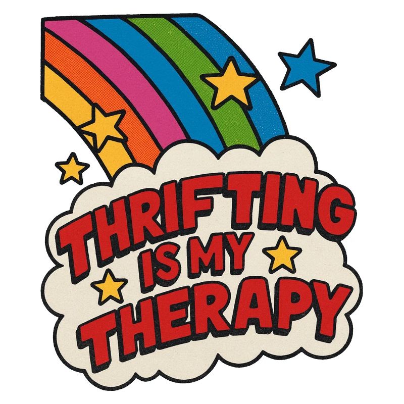 Secondhand-Therapie-Regenbogenaufkleber