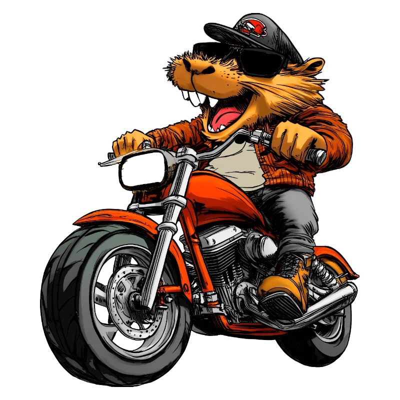 Motorradfahrer Biber