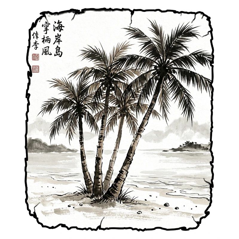 Palmen Strand Asiatisch