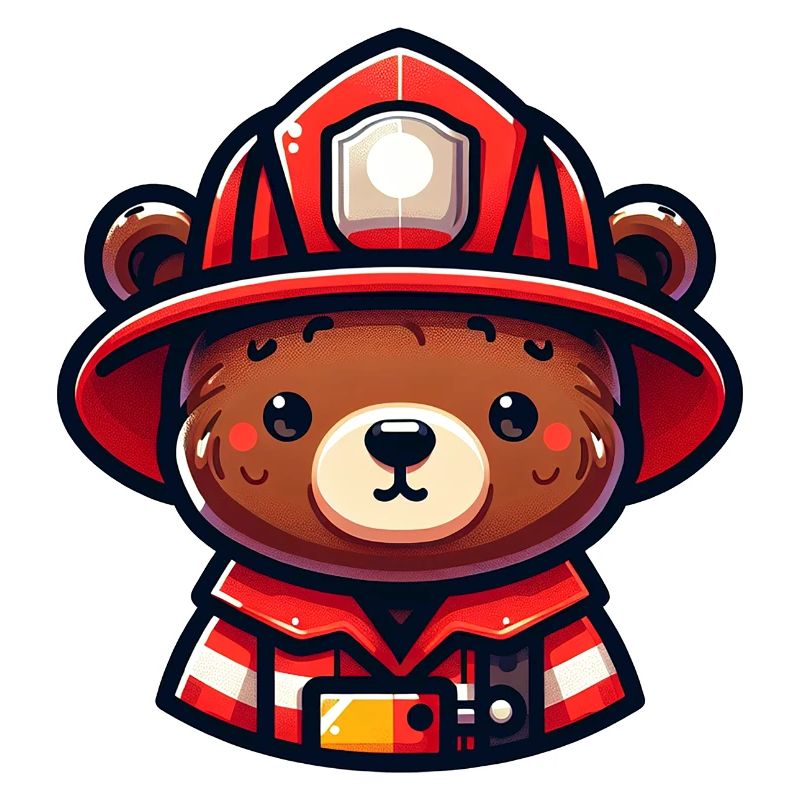 Cute Bear Firefighter