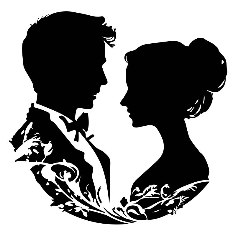 Ehepaar Hochzeit Silhouette