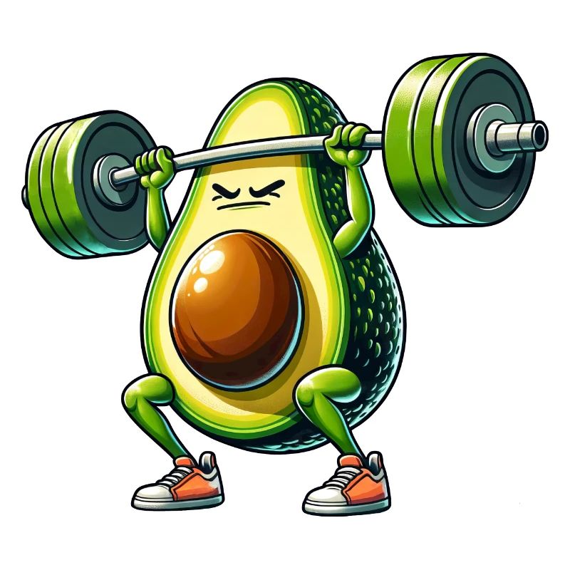 Strong avocado workout with dumbbell