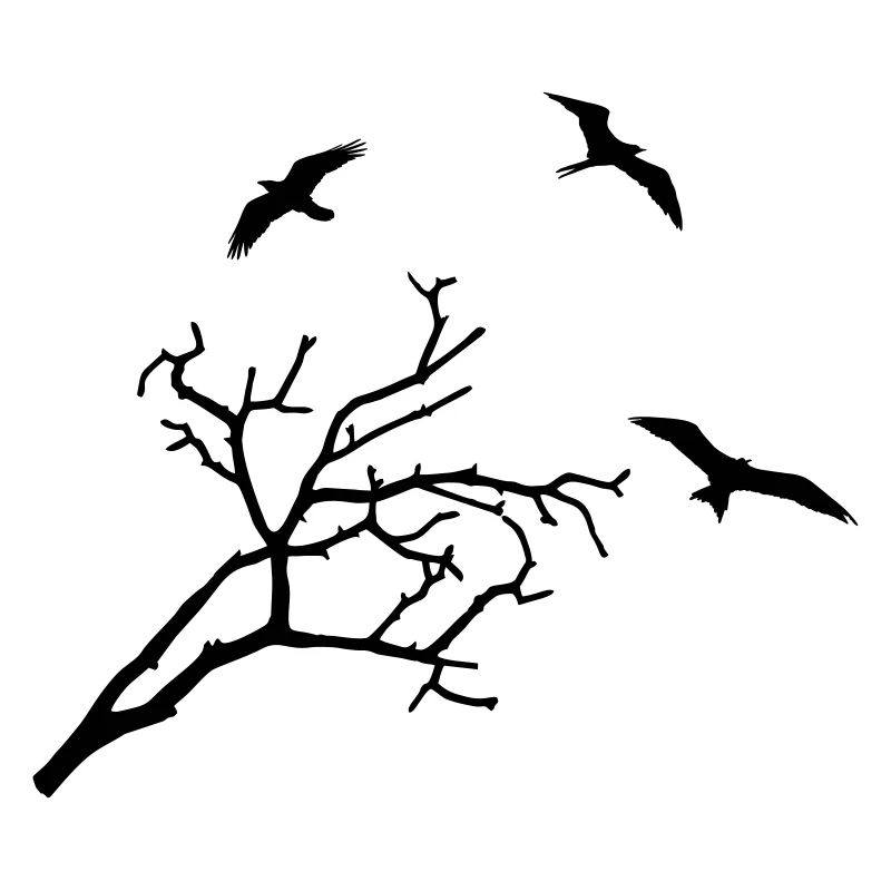Vögel und Baum