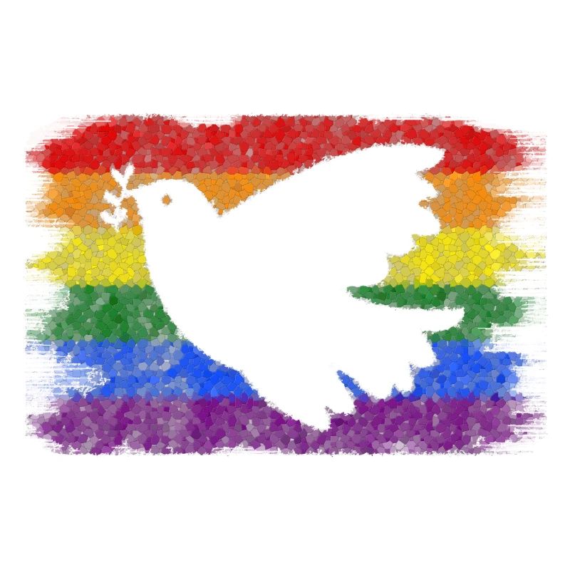 Regenbogen Flagge Friedenstaube