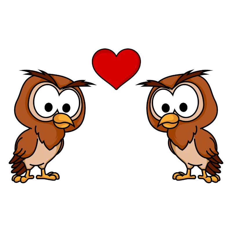 Eule Comic Paar liebe