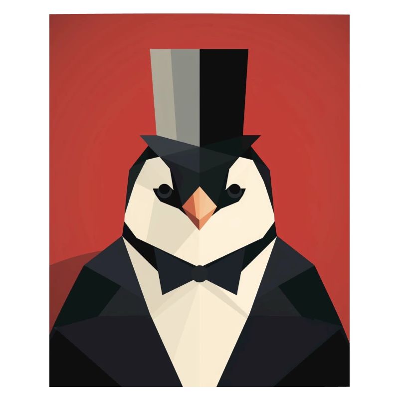 Pinguin mit Zylinder