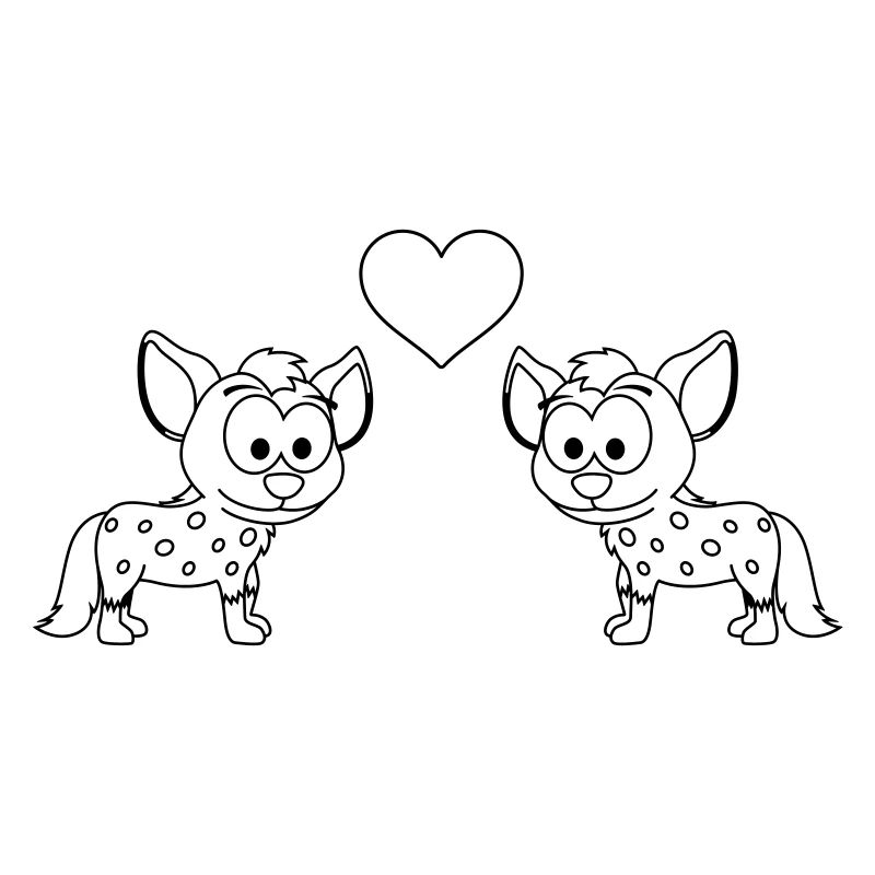 Hyäne Comic Paar liebe