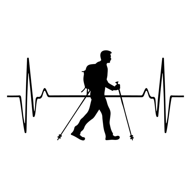 Nordic Walking Man Pulse Frequency
