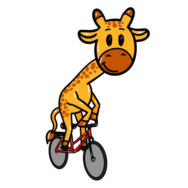 Radfahrende Giraffe
