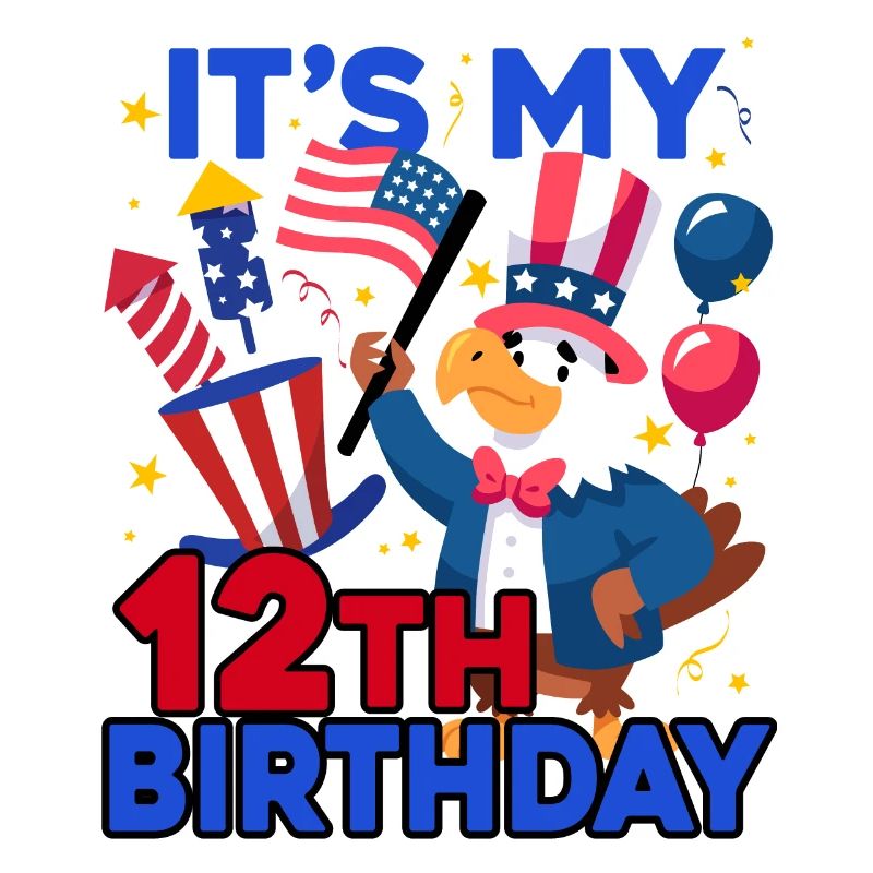 It's my 12th birthday Firecracker Kid 4th Of