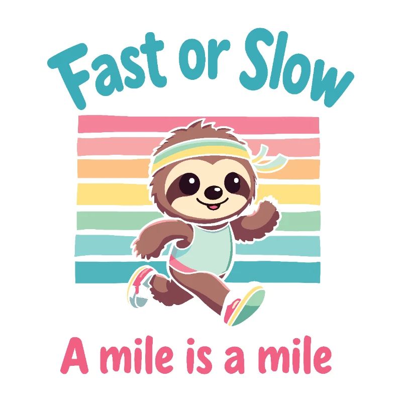 Schnell oder langsam eine Meile ist eine Meile Lustiges Faultier-Joggen