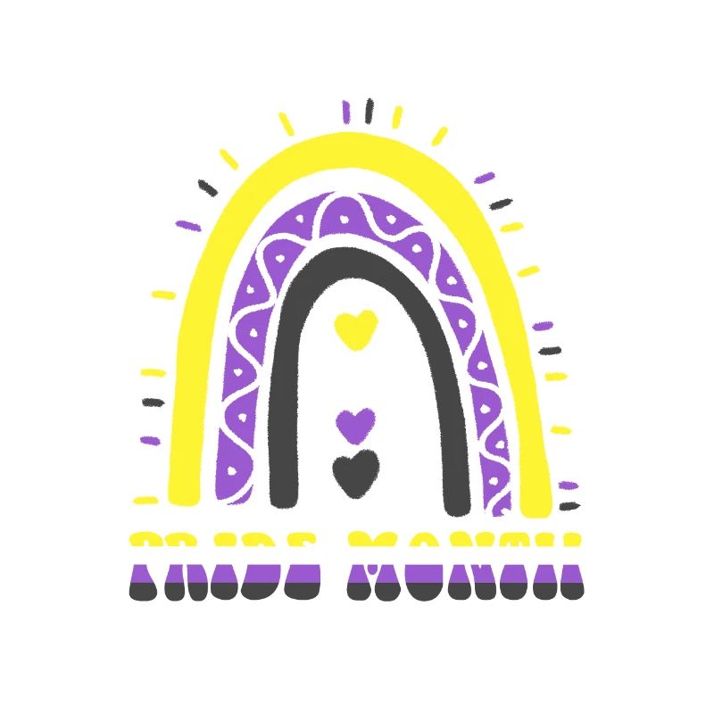 Happy Pride Month Nonbinary Boho Rainbow