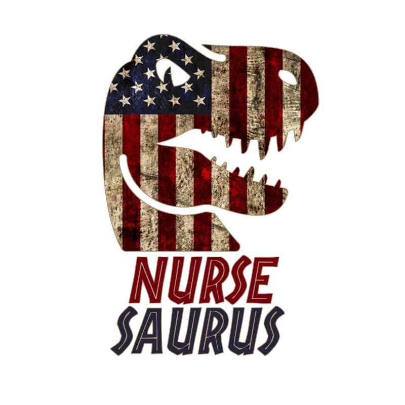 Patriotic Nurse Dinosaur