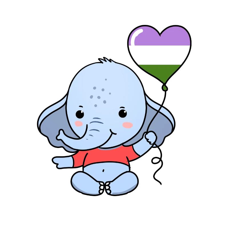 Elefant Herzballon Genderqueer