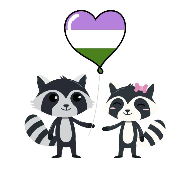Waschbär-Paar Genderqueer Pride