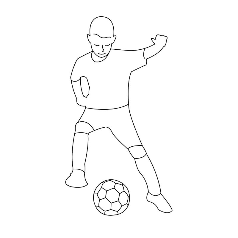 Fußball Junge gezeichnet