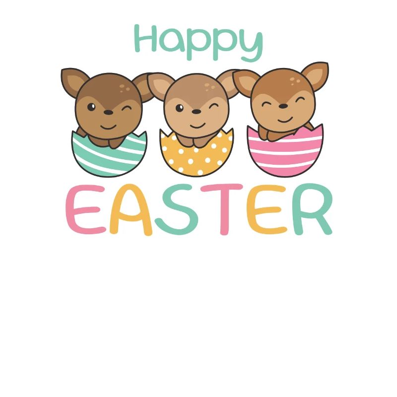 sweet deer at Easter with Easter eggs deer